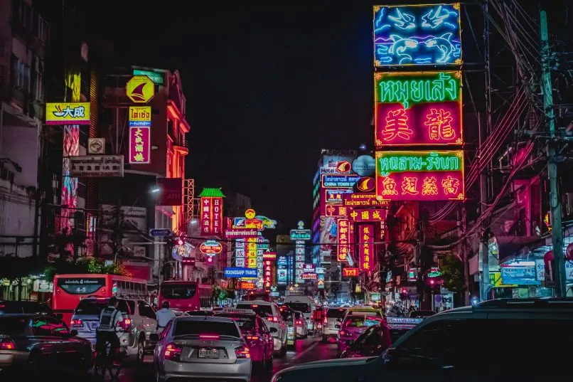 Street in Bangkok at night